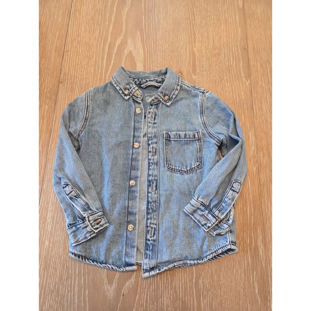 Primark toddler boy denim long sleeve‎ top 3-4
